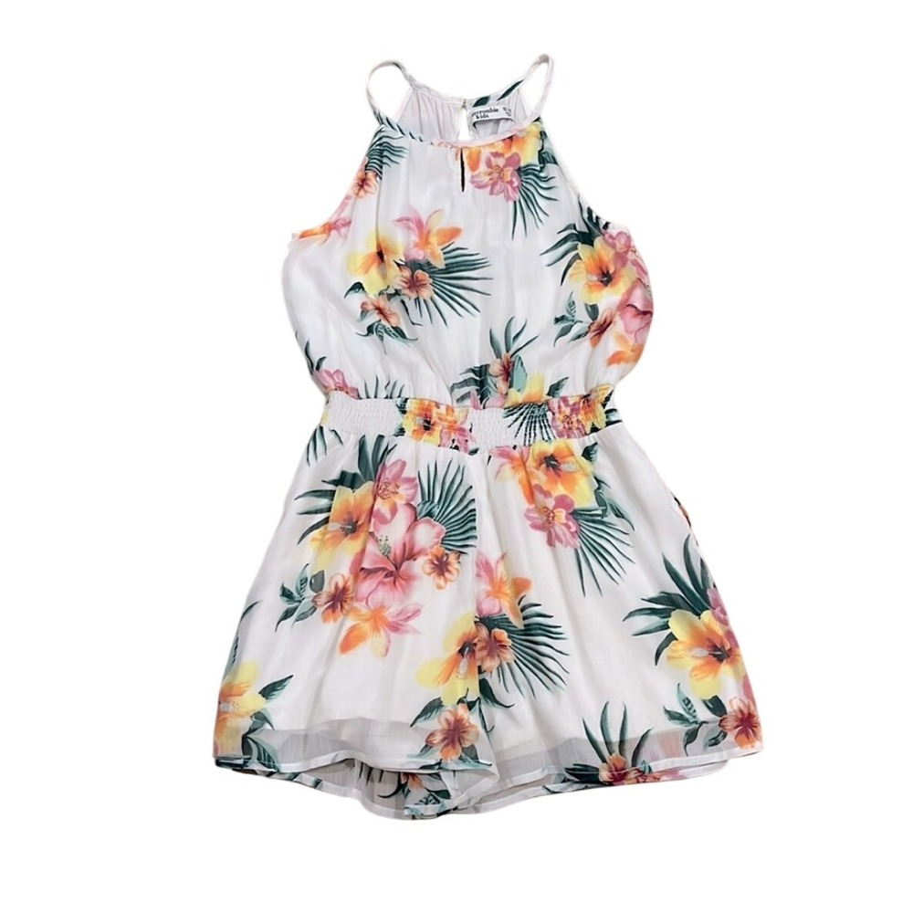 Abercrombie‎ Kids Girl's Floral Halter Romper Sleeveless Jumpsuit Size 15/16